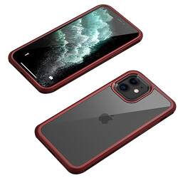 Apple iPhone 12 Case Zore Dor Silicon Tempered Glass Cover - 11