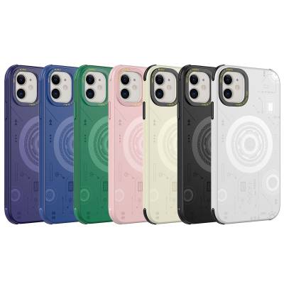 Apple iPhone 12 Case Zore Wireless Charging Patterned Hot Cover - 8