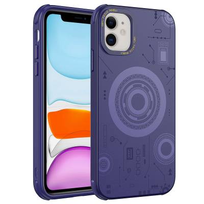 Apple iPhone 12 Case Zore Wireless Charging Patterned Hot Cover - 5
