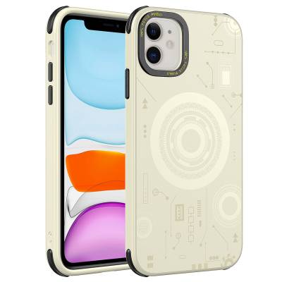 Apple iPhone 12 Case Zore Wireless Charging Patterned Hot Cover - 6