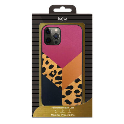 Apple iPhone 12 Kılıf Kajsa Glamorous Serisi Leopard Combo Kapak - 2