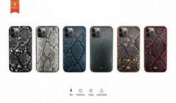 Apple iPhone 12 Kılıf Kajsa Glamorous Serisi Snake Pattern Kapak - 4