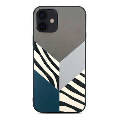 Apple iPhone 12 Kılıf Kajsa Glamorous Serisi Zebra Combo Kapak - 1