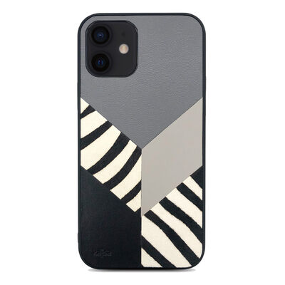 Apple iPhone 12 Kılıf Kajsa Glamorous Serisi Zebra Combo Kapak - 10