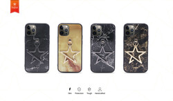 Apple iPhone 12 Kılıf Kajsa Starry Serisi Marble Kapak - 5