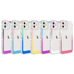 Apple iPhone 12 Kılıf Simli ve Renk Geçiş Tasarımlı Lens Korumalı Zore Park Kapak - 2