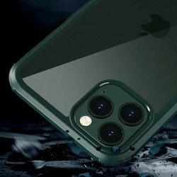 Apple iPhone 12 Kılıf Zore Dor Silikon Temperli Cam Kapak - 8