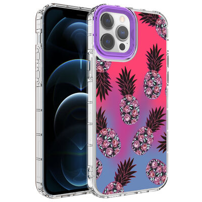 Apple iPhone 12 Pro Case Camera Protected Colorful Patterned Hard Silicone Zore Korn Cover - 8