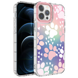 Apple iPhone 12 Pro Case Camera Protected Colorful Patterned Hard Silicone Zore Korn Cover - 9