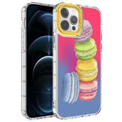 Apple iPhone 12 Pro Case Camera Protected Colorful Patterned Hard Silicone Zore Korn Cover - 14