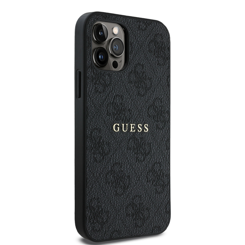 Apple iPhone 12 Pro Case Guess Original Licensed Magsafe Charging Featured 4G Patterned Text Logo Cover - 5