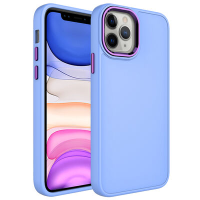 Apple iPhone 12 Pro Case Metal Frame and Button Design Silicone Zore Luna Cover - 7