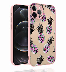 Apple iPhone 12 Pro Case Patterned Camera Protected Glossy Zore Nora Cover - 3