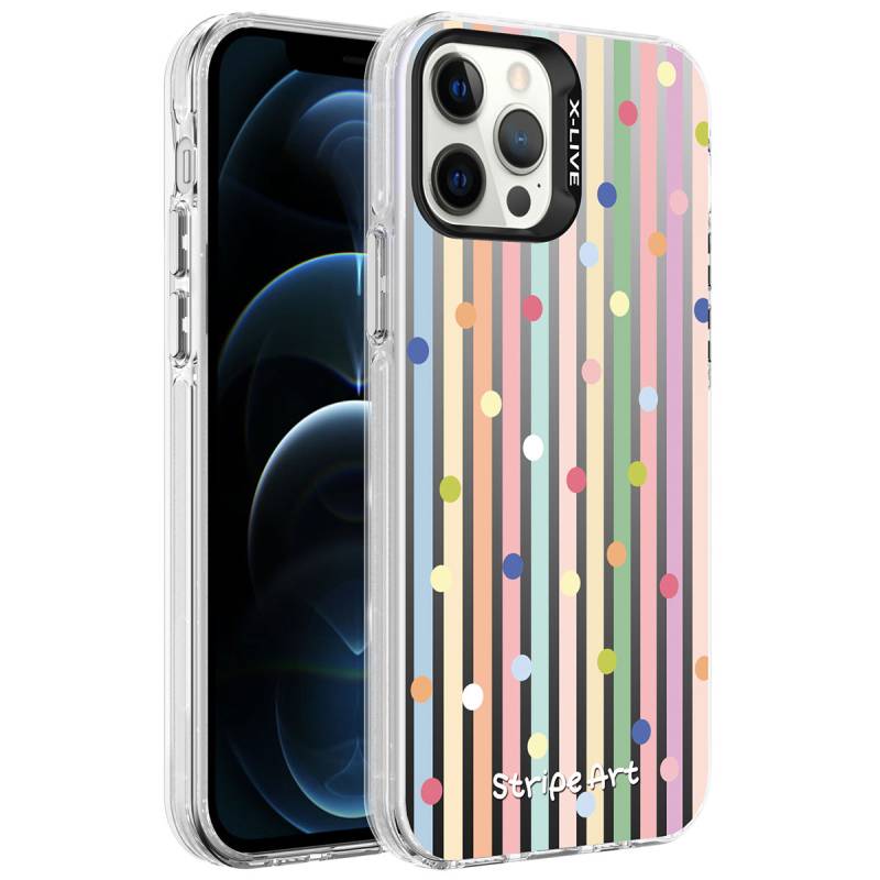 Apple iPhone 12 Pro Case Patterned Zore Silver Hard Cover - 1