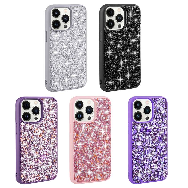 Apple iPhone 12 Pro Case Shiny Stone Design Zore Linea Cover - 2