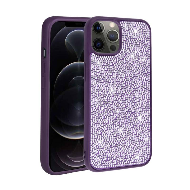 Apple iPhone 12 Pro Case Shiny Stone Design Zore Stone Cover - 1