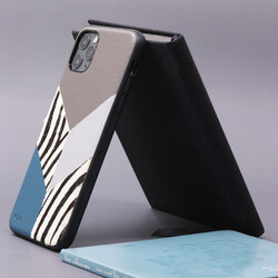Apple iPhone 12 Pro Kılıf Kajsa Glamorous Serisi Zebra Combo Kapak - 5