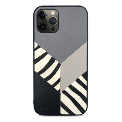 Apple iPhone 12 Pro Kılıf Kajsa Glamorous Serisi Zebra Combo Kapak - 9