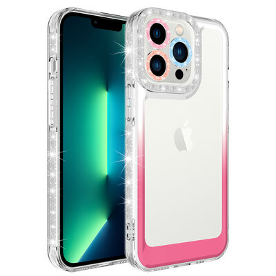 Apple iPhone 12 Pro Kılıf Simli ve Renk Geçiş Tasarımlı Lens Korumalı Zore Park Kapak - 3