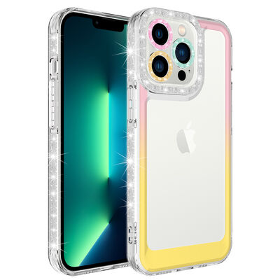 Apple iPhone 12 Pro Kılıf Simli ve Renk Geçiş Tasarımlı Lens Korumalı Zore Park Kapak - 6