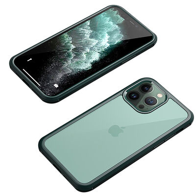 Apple iPhone 12 Pro Kılıf Zore Dor Silikon Temperli Cam Kapak - 15