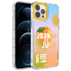 Apple iPhone 12 Pro Max Case Camera Protected Colorful Patterned Hard Silicone Zore Korn Cover - 5