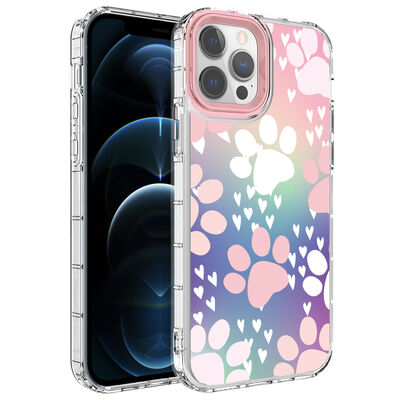 Apple iPhone 12 Pro Max Case Camera Protected Colorful Patterned Hard Silicone Zore Korn Cover - 9