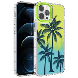 Apple iPhone 12 Pro Max Case Camera Protected Colorful Patterned Hard Silicone Zore Korn Cover - 10