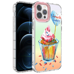 Apple iPhone 12 Pro Max Case Camera Protected Colorful Patterned Hard Silicone Zore Korn Cover - 17