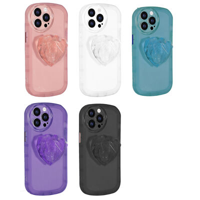 Apple iPhone 12 Pro Max Case Camera Protected Pop Socket Colorful Zore Ofro Cover - 9