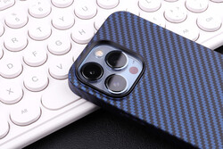 Apple iPhone 12 Pro Max Case Carbon Fiber Look Zore Karbono Cover - 3