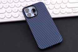 Apple iPhone 12 Pro Max Case Carbon Fiber Look Zore Karbono Cover - 8