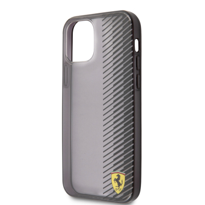 Apple iPhone 12 Pro Max Case Ferrari Original Licensed Classic Metal Logo Transparent Line Pattern Gradient Cover - 7