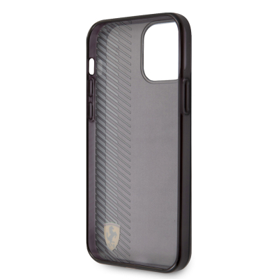 Apple iPhone 12 Pro Max Case Ferrari Original Licensed Classic Metal Logo Transparent Line Pattern Gradient Cover - 8