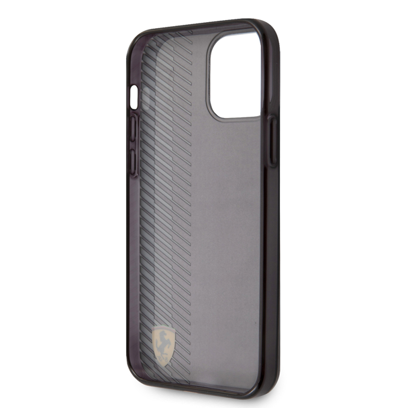 Apple iPhone 12 Pro Max Case Ferrari Original Licensed Classic Metal Logo Transparent Line Pattern Gradient Cover - 8