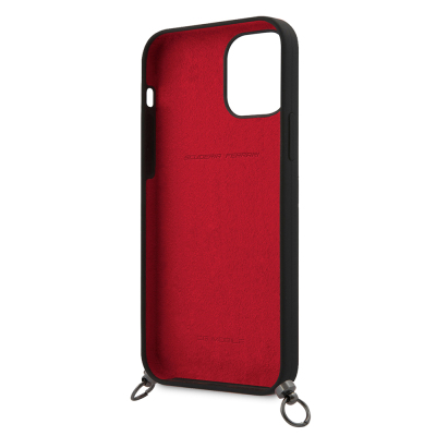 Apple iPhone 12 Pro Case Ferrari Original Licensed Hanging Metal Logo Cover - 5