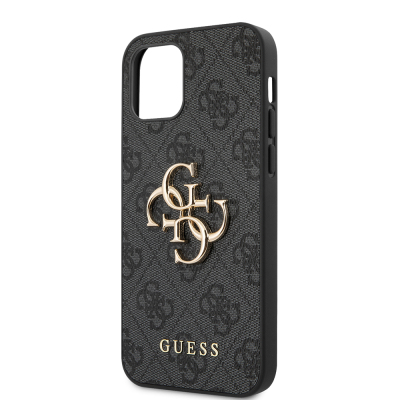 Apple iPhone 12 Pro Max Case Guess Original Licensed Large Metal Logo Design PU Leather Cover - 9