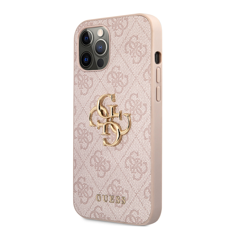 Apple iPhone 12 Pro Max Case Guess Original Licensed Large Metal Logo Design PU Leather Cover - 19