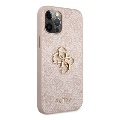 Apple iPhone 12 Pro Max Case Guess Original Licensed Large Metal Logo Design PU Leather Cover - 21