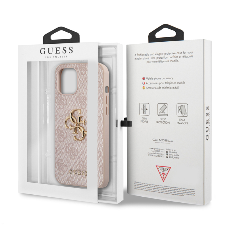 Apple iPhone 12 Pro Max Case Guess Original Licensed Large Metal Logo Design PU Leather Cover - 25