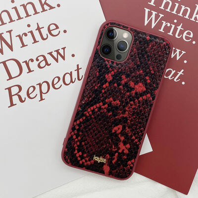 Apple iPhone 12 Pro Max Case Kajsa Glamorous Series Snake Pattern Cover - 9