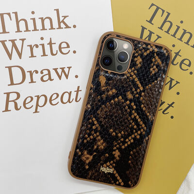 Apple iPhone 12 Pro Max Case Kajsa Glamorous Series Snake Pattern Cover - 11