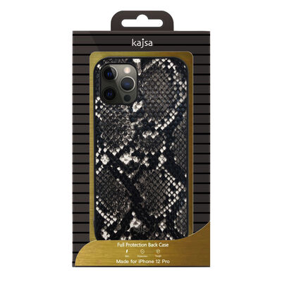 Apple iPhone 12 Pro Max Case Kajsa Glamorous Series Snake Pattern Cover - 3