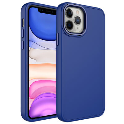 Apple iPhone 12 Pro Max Case Metal Frame and Button Design Silicone Zore Luna Cover - 5