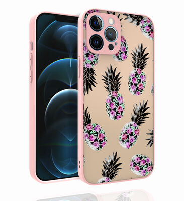 Apple iPhone 12 Pro Max Case Patterned Camera Protected Glossy Zore Nora Cover - 3