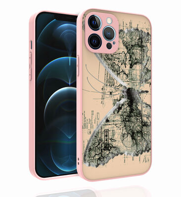 Apple iPhone 12 Pro Max Case Patterned Camera Protected Glossy Zore Nora Cover - 6
