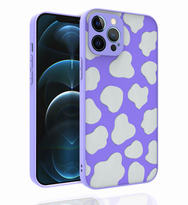 Apple iPhone 12 Pro Max Case Patterned Camera Protected Glossy Zore Nora Cover - 8