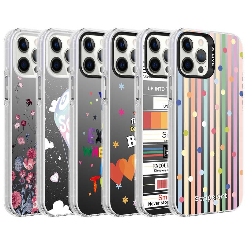 Apple iPhone 12 Pro Max Case Patterned Zore Silver Hard Cover - 2