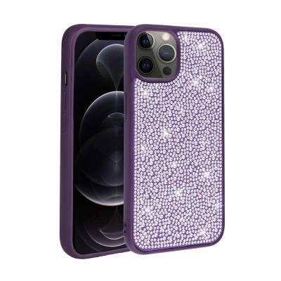 Apple iPhone 12 Pro Max Case Shiny Stone Design Zore Stone Cover - 6