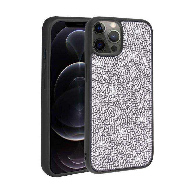 Apple iPhone 12 Pro Max Case Shiny Stone Design Zore Stone Cover - 8